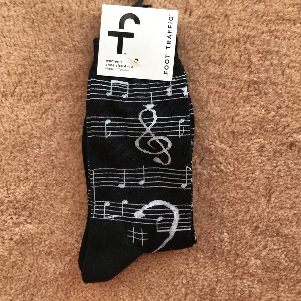 Novelty Music Notes Socks, Women’s Size 4-10